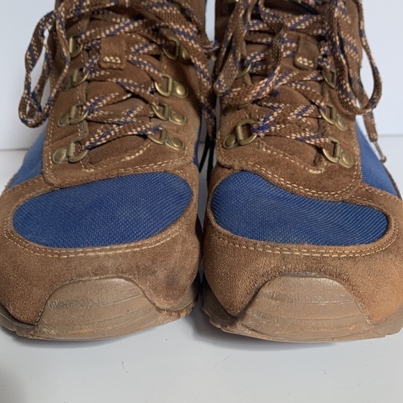 L.L.BEAN Men's Waterproof Katahdin suede Hiking Boots brown and blue Multicolor - Picture 4 of 15
